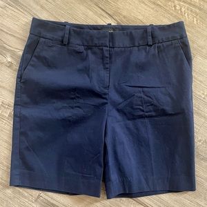 Talbots Navy Blue Flat Front Bermuda Shorts
